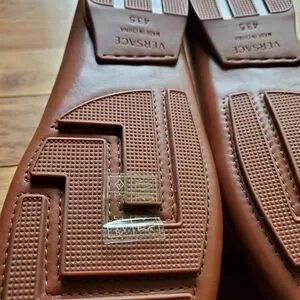 Versace | Shoes | New Versace Greca Brown Leather Calfskin  display picture 2
